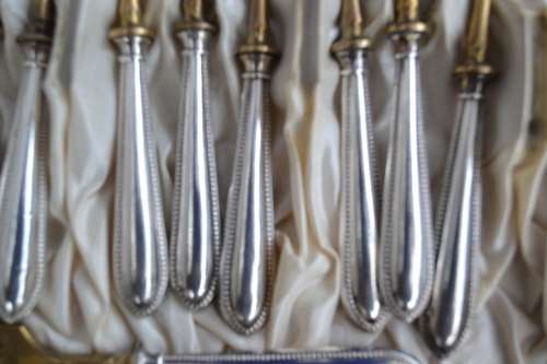 Silver German Cake/Pie forks - 14 Pieces