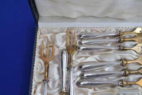 Silver German Cake/Pie forks - 14 Pieces