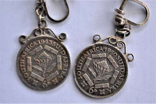 6d Silver Coin Earrings  Vintage