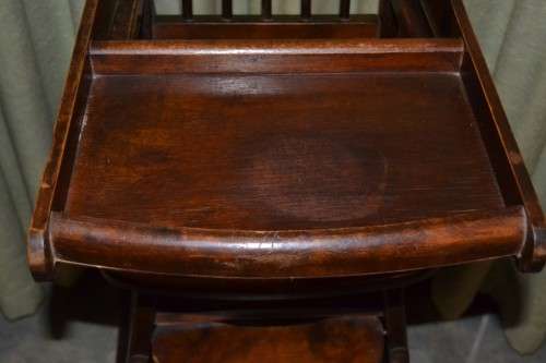 Antique  Victorian Oak High Chair / Activity Table