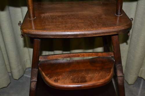 Antique  Victorian Oak High Chair / Activity Table