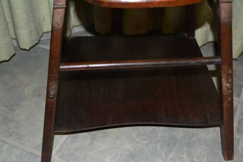 Antique  Victorian Oak High Chair / Activity Table