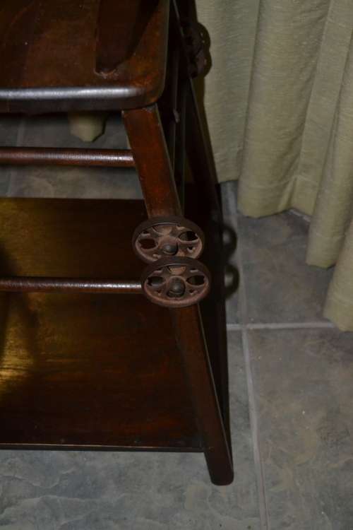 Antique  Victorian Oak High Chair / Activity Table