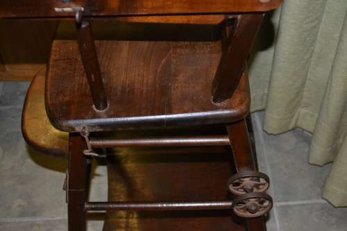 Antique  Victorian Oak High Chair / Activity Table