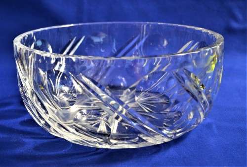 Large Vintage Lead Cut Crystal Bowl