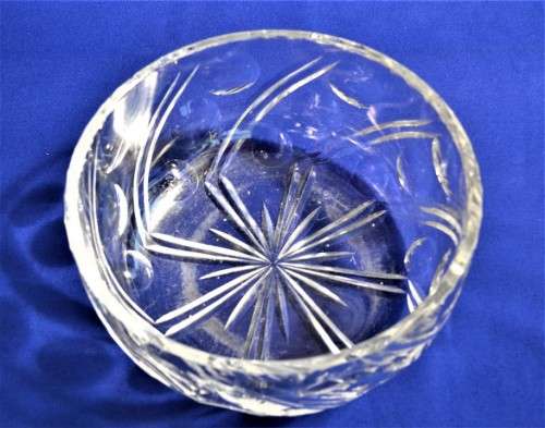 Large Vintage Lead Cut Crystal Bowl