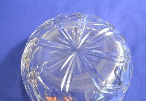 Large Vintage Lead Cut Crystal Bowl
