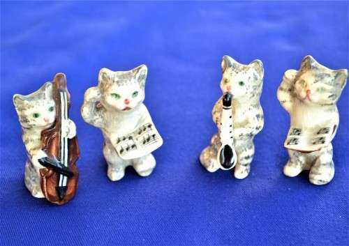 Beswick Miniature Cat Orchestra Figures - Four Pieces