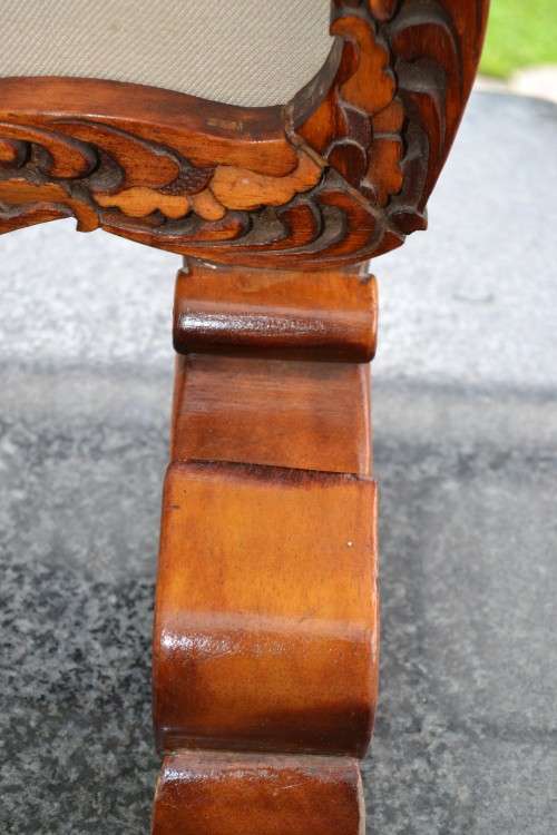 Antique Needlepoint Fire Screen - Carved Frame