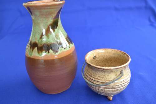 Studio Pottery Fegula Vase and small Ceramic Pot