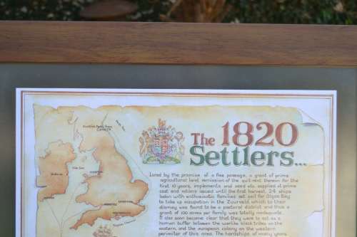 1820 Settlers Memorial Poster - Framed behind Glass