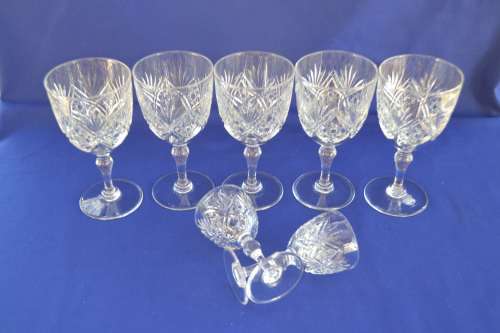 Webb Corbett Cut Crystal Wine and Sherry Glasses