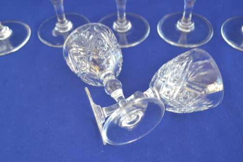 Webb Corbett Cut Crystal Wine and Sherry Glasses