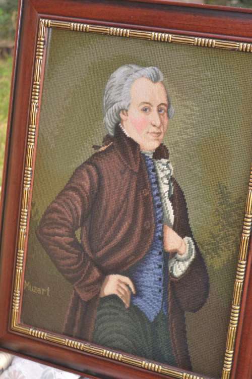 Vintage Tapestry - Wolfgang Amadeus Mozart - Framed