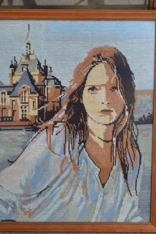 Tapestry Framed Behind Glass