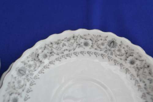 Three Pretty Tea Trios with Platinum Rim