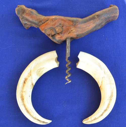 Vintage French Vine Corkscrew and Tusks
