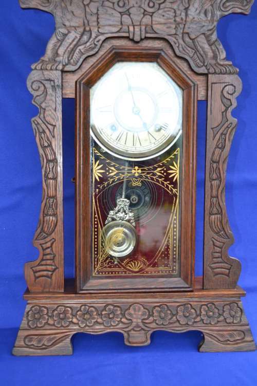 Antique Ansonia Wooden Mantle Clock