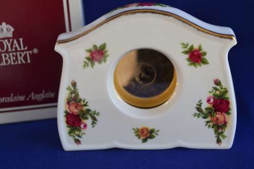 Royal Albert `Old Country Roses` Porcelain Clock Boxed