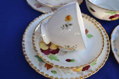 Assembled Tea Set - Queen Anne and Tuscan Fine Bone China - Various Patterns - 21 Pieces