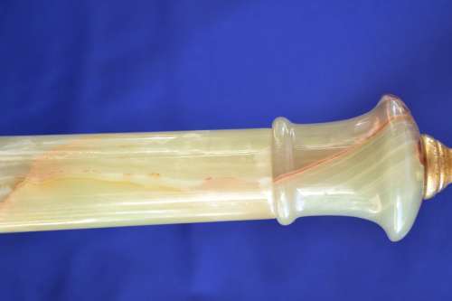 Vintage Alabaster Column Lamp - No Shade