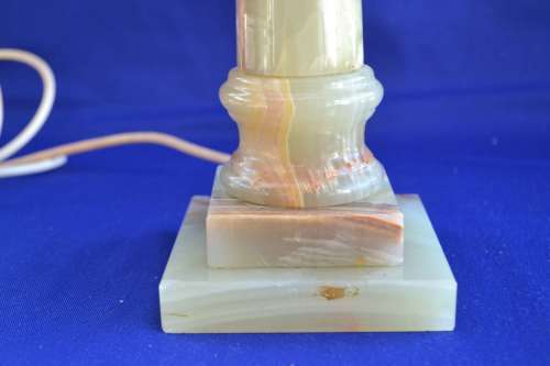 Vintage Alabaster Column Lamp - No Shade