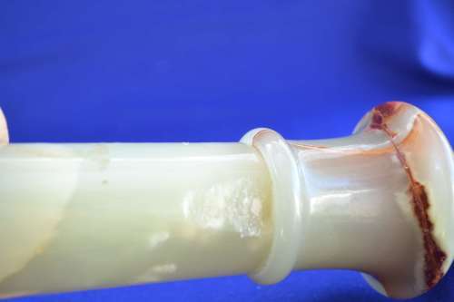 Vintage Alabaster Column Lamp - No Shade