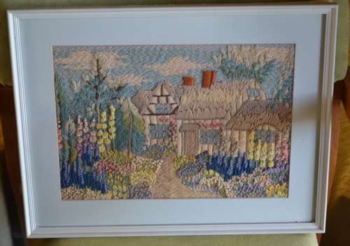 Embroidery - Vintage - Framed behind Glass