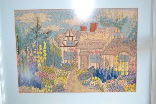 Embroidery - Vintage - Framed behind Glass