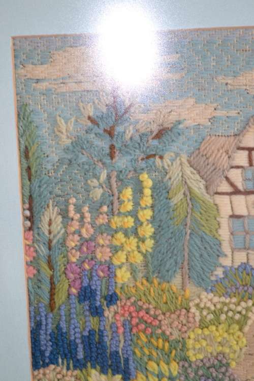 Embroidery - Vintage - Framed behind Glass