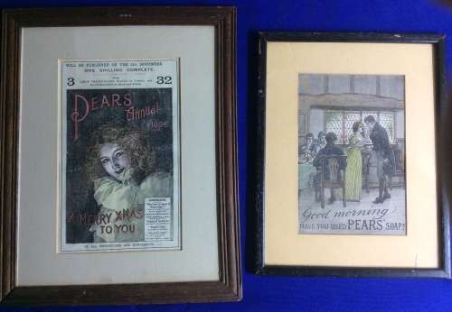 Antique Pears Soap Advertisements c1889 and 1898 - Framed