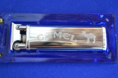 Zippo Lighter and Camel Branded Lighter in Perspex Case