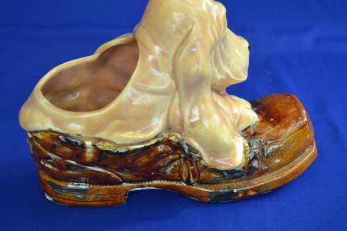 Vintage Royal Haeger Hound Dog Shoe Company Basset Planter
