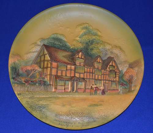 True Vintage WH Bossons Wall Plaque - Shakespear`s Birthplace - 1958