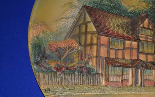 True Vintage WH Bossons Wall Plaque - Shakespear`s Birthplace - 1958