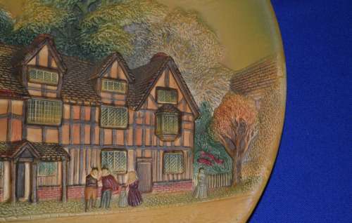 True Vintage WH Bossons Wall Plaque - Shakespear`s Birthplace - 1958