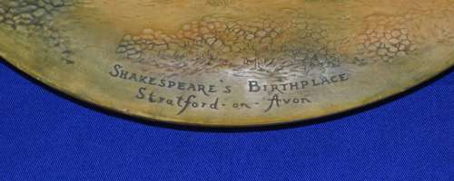 True Vintage WH Bossons Wall Plaque - Shakespear`s Birthplace - 1958