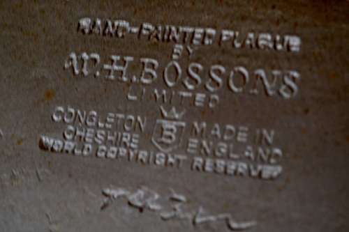 True Vintage WH Bossons Wall Plaque - Shakespear`s Birthplace - 1958