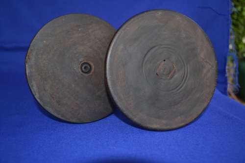 Pair of Vintage Wooden Candle Holders