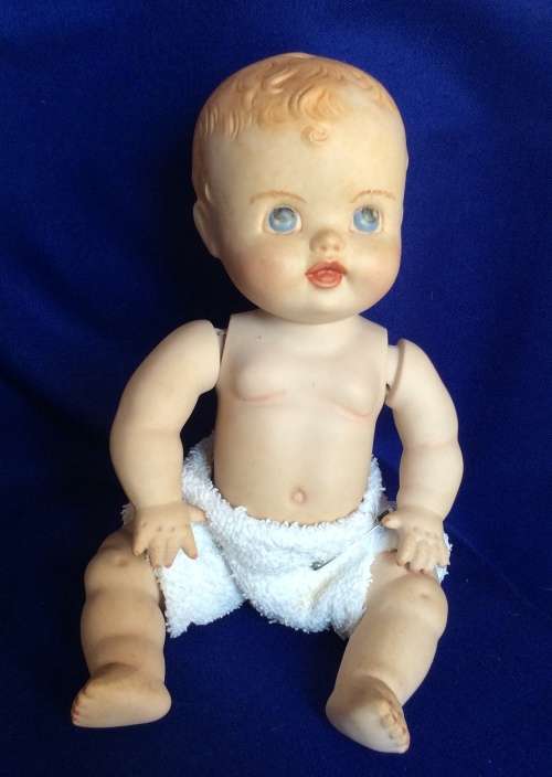 Vintage Bisque Porcelain  String Jointed Baby Dolls