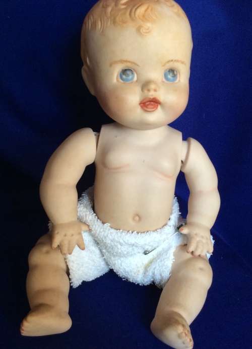 Vintage Bisque Porcelain  String Jointed Baby Dolls