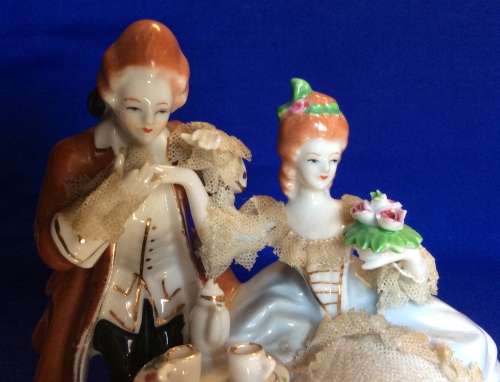 Two Dresden Style Porcelain Figural Groups
