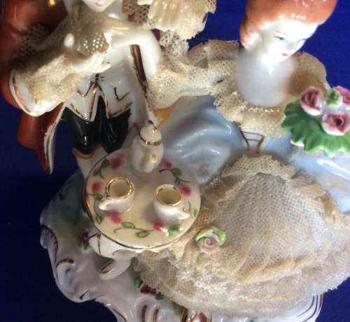 Two Dresden Style Porcelain Figural Groups