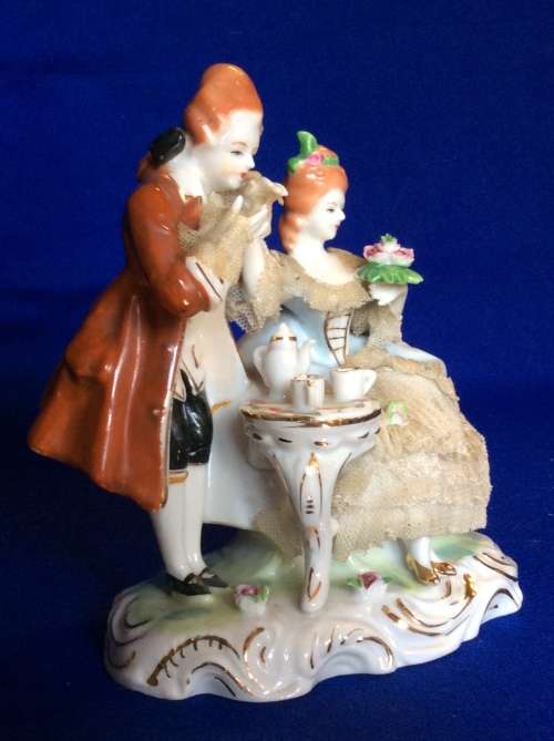 Two Dresden Style Porcelain Figural Groups