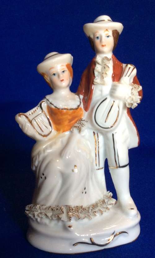 Two Dresden Style Porcelain Figural Groups