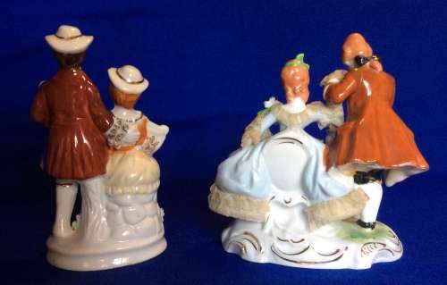 Two Dresden Style Porcelain Figural Groups