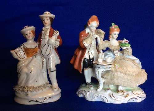 Two Dresden Style Porcelain Figural Groups