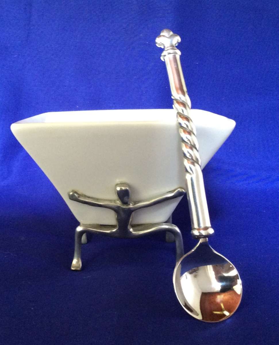 Small Carol Boyes style Bowl and Polished Pewter Spoon