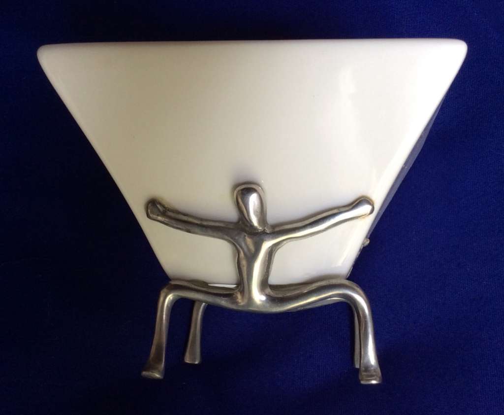 Small Carol Boyes style Bowl and Polished Pewter Spoon