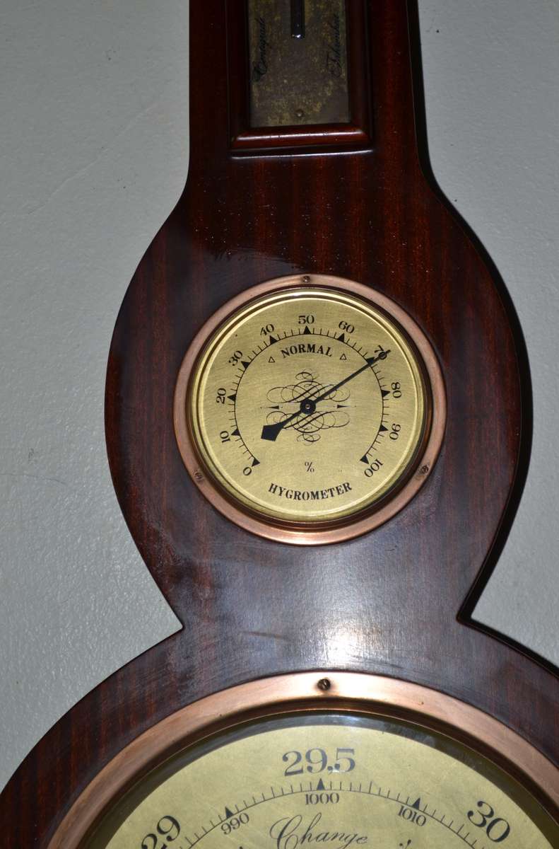 Vintage Wood and Brass Weather Station - Made in Germany
